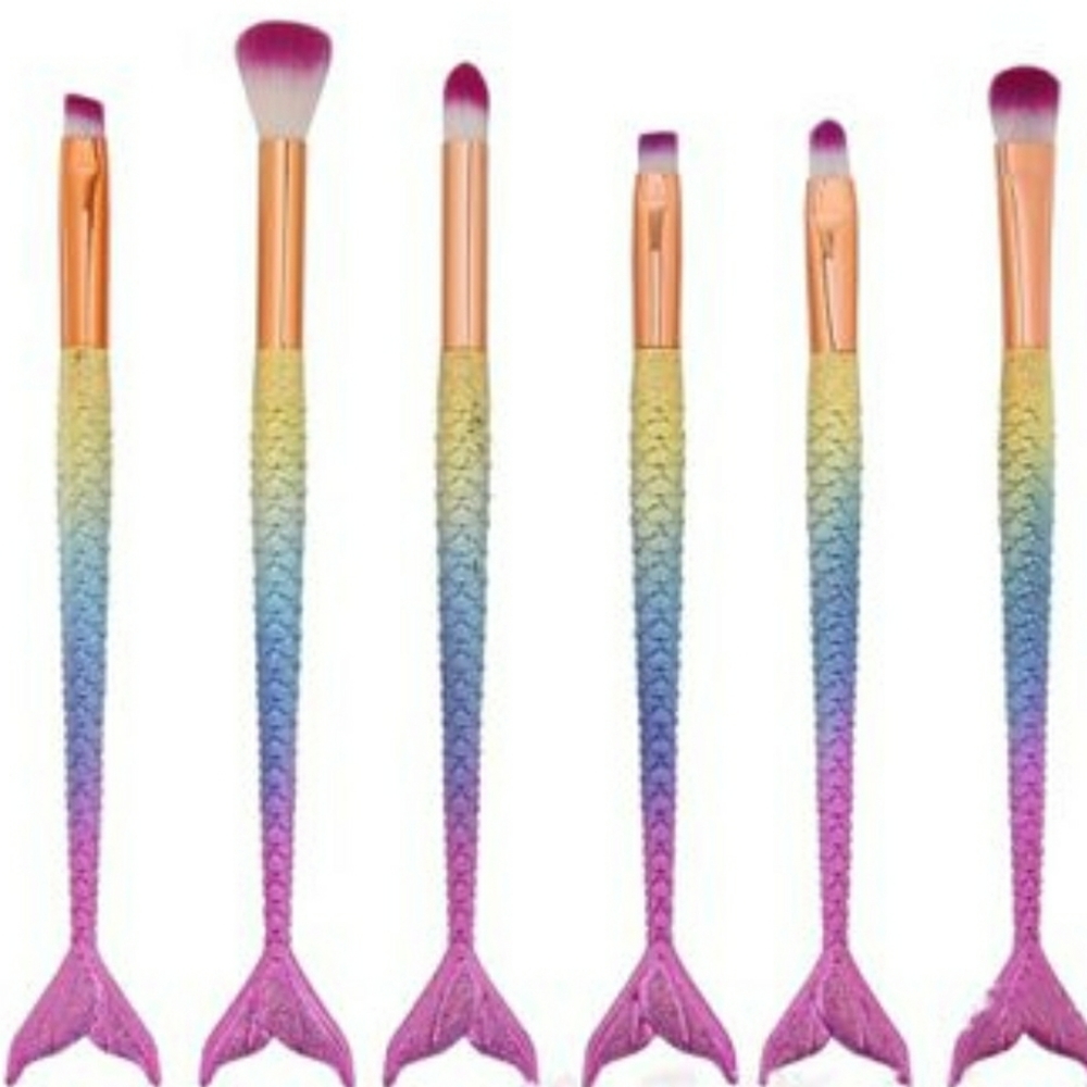 6pc Mermaid Makeup Brush Set